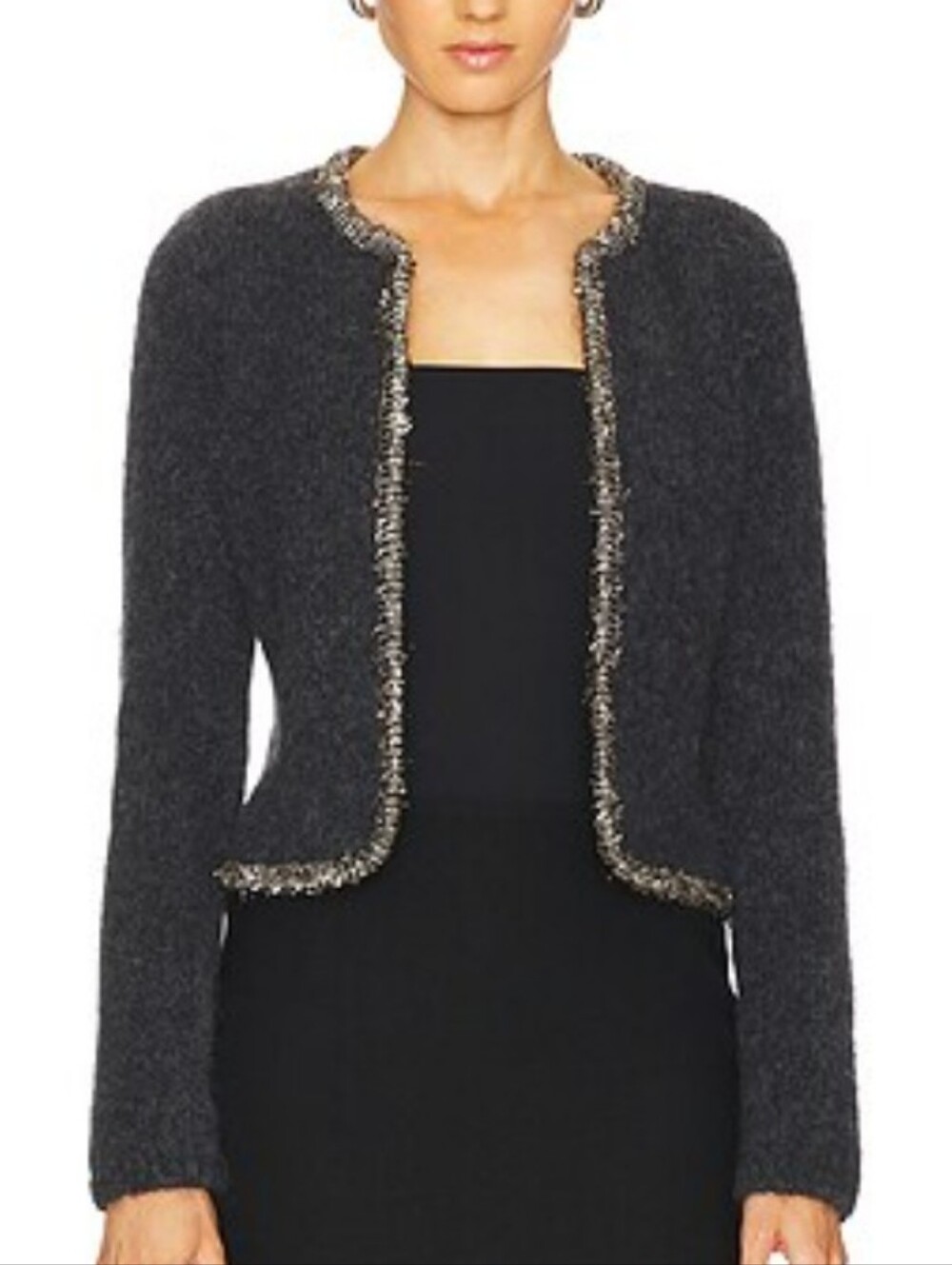rag & bone Davies Charcoal Cropped Cardigan